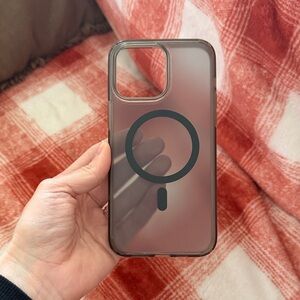 I phone 14 pro max Transparent Black Phone Case